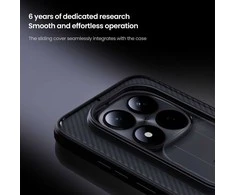 Nillkin CamShield PRO Hard dėklas skirtas Xiaomi Redmi Note 15 Pro 5G Transparent Juodas