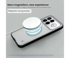 Nillkin Super Frosted PRO Magnetic nugarėlės dėklas skirtas Poco F8 Ultra skaidrus juodos spalvos