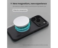Nillkin Super Frosted PRO Magnetic Back dėklas skirtas Apple iPhone 17 Pro juodos spalvos