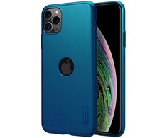 Nillkin Super Frosted Shield - dėklas skirtas Apple iPhone 11 Pro Max su wycięciem na logo Peacock Mėlyna