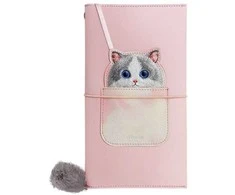 Nimmy rinkinys 2in1 užrašų knygelė + rašiklis rožinės spalvos Big Eyed Pet 2.0 Cat