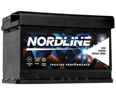 Akumuliatorius NORDLINE akum. 60AH 12V 520A 241X175X175