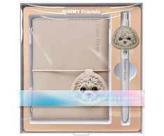 Užrašų knygelė + tušinukas, 2-in-1 rinkinys Nimmy New Big-Eye Cute Pets 2.0 šuo, rudas