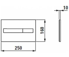 Laufen WC klavišas LIS Dual Flush, juodas matinis 8956617160001