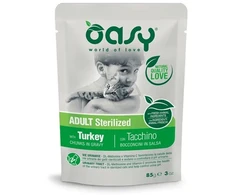 Maisto produktai katėms - Oasy Chunks in Gravy kalakutiena Wet Food 85g