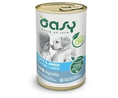 Šunų maistas - Oasy One Protein Puppy &amp; Junior Medium/Large ėriena Wet 400g