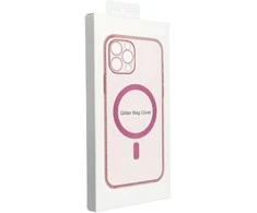 Oem CLEAR MAG COVER dėklas suderinamas su MagSafe skirtas Samsung Galaxy S25 Ultra rožinės spalvos glitter