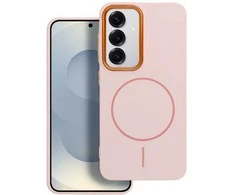 4Kom Oem FRAME MAG COVER dėklas suderinamas su MagSafe skirtas Samsung Galaxy A16 powder rožinės spalvos