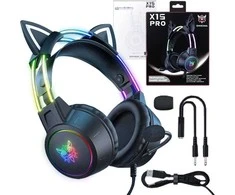 ONIKUMA X15 PRO žaidimų ausinės Cat (juoda)