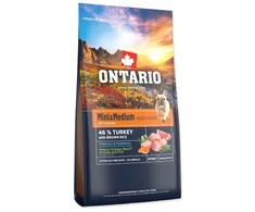 Ontario Mini &amp; Medium Weight Control kalakutiena &amp; Brown ryžiai 6,5kg