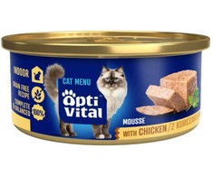 Katės maistas - OptiVital Mini Vištienos Drėgnas Maistas 85g Be Glitimo