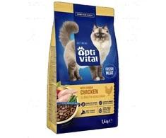 Maisto produktai - OptiVital Su Šviežia Vištiena Sausas Kačių Maistas 1.4kg Be Grūdų