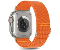Oranžinė apyrankė Apple Watch 6 / 7 / 8 / 9 / 10 / SE / Ultra 1 / 2 ( 44 / 45 / 46 / 49 mm) „Tech-Protect Nylon Slip”