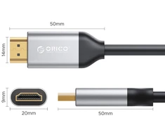 Orico H8Y1 HDMI 2.1 8K 60 Hz HDMI cable 1 m - juodas