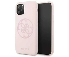Original Apple iPhone 11 Pro Guess Hard silikoninis 4G Tone On Tone (GUHCN58LS4GLP) dėklas telefonui rožinės spalvos