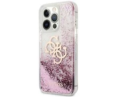 Original Apple iPhone 13 Pro Max Guess Hardcase 4G Big Liquid Glitter (GUHCP13XLG4GPI) dėklas telefonui rožinės spalvos