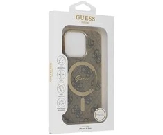 Original dėklas GUESS IML 4G Magsafe GUHMP16LH4STW skirtas Apple iPhone 16 Pro rudos spalvos