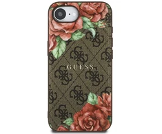 Guess 4G Flowers Print MagSafe dėklas iPhone 16e - ruda