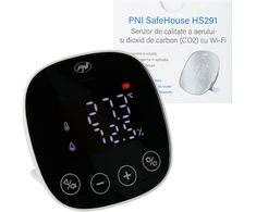 Oro kokybės ir anglies dioksido (CO2) jutiklis PNI SafeHouse HS291 su „Wi-Fi“, valdymas per „Tuya Smart“ programėlę, CO2 stebėjimas, temperatūros, drėgmės, datos ir laiko rodymas, nustatymų meniu, atsarginė baterija, garsinis ir vaizdinis signalas