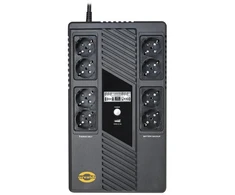 ORVALDI UPS AM-1000LCD USB 8xSchuko outlets 4backup/4SurgeProt bat 3min USB RJ45