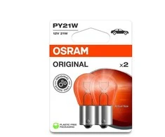 OSRAM Automobilinės lemputės 21W 12V BAU15S (geltona) 2vnt