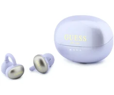OWS ausinės Guess Metalic Finish Electropated Parts Classic Logo violetinės spalvos
