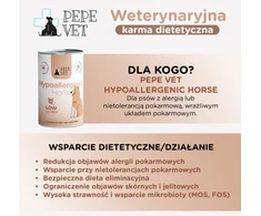 PAKA ZWIERZAKA Pepe Vet Hypoallergenic Horse – drėgnas ėdalas šunims – 400g