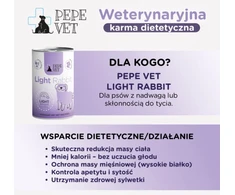 PAKA ZWIERZAKA Pepe Vet Light triušiena – drėgnas ėdalas šunims – 400g