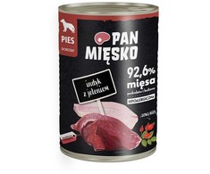 PAN MIĘSKO Kalakutas su elniena – šlapias pašaras šunims – 400g