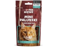 PAN MIĘSKO Mini duck sticks with catnip – skanėstas katėms – 50g