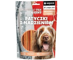 Šunų Priedas - PAN MIĘSKO Mėsos Lazdelės Su Jautiena Ir Lašiša Hipoalerginės 100g