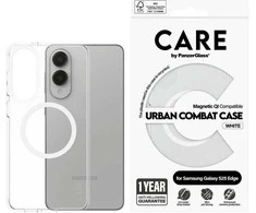 Panzer Glass Dėklas CARE by PanzerGlass Flagship Urban Combat Baltas QI skirta Samsung Galaxy S25 Edge skaidrus