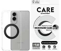 Panzer Glass Dėklas CARE by PanzerGlass Feature Juodas Kickstand &amp; QI skirta Samsung Galaxy S25 Edge skaidrus