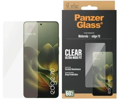 Panzer Glass PanzerGlass Ultra-Wide Fit antibakterinė ekrano apsauga su aplikatoriumi, skirta Motorola Edge 70