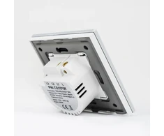 Paprastas laiptinis jungiklis ir kryžminis jungiklis su jutikliniu valdymu PNI CS101W, pagamintas iš stiklo, baltas su LED indikatoriumi, 800W