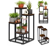 Pastatomas gėlių stovas dekoracijoms, 4 lentynos, Loft stilius, ModernHome