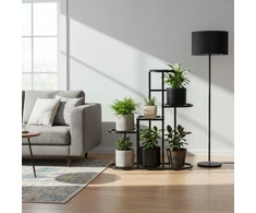 Pastatomas gėlių stovas dekoracijoms, 5 pakopų, juodas ModernHome