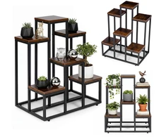 Pastatomas gėlių stovas gėlėms ir dekoracijoms, 6 lentynos, Loft stilius, ModernHome
