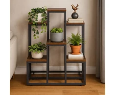Pastatomas gėlių stovas gėlėms ir dekoracijoms, 6 lentynos, Loft stilius, ModernHome