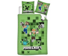 Patalynės užvalkalų kompl vaikams Minecraft žalias 140x200cm