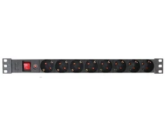 Perel Maitinimo panelė 19” 8x220V su jungikliu ir temperatūros saugikliu