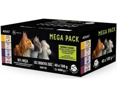 Pet Republic PETREPUBLIC Mega Pack vištiena with veal, duck, kalakutiena, jautiena – šlapias kačių maistas – 40x100g