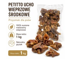 PETITTO vidutinė kiaulės ausis Mono – skanėstas šunims – 1kg