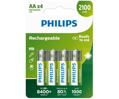 PHILIPS įkraunama baterija AA NiMH 2100mAh, 4 vnt. rinkinys.