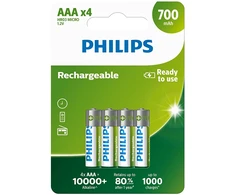 PHILIPS įkraunama baterija AAA NiMH 700mAh, 4 vnt. rinkinys