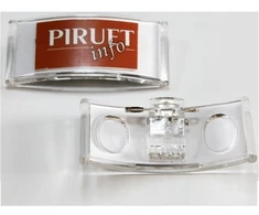 Piruet *Dėklas vardinei kortelei, 27x62mm, su Pin Clip segtuku, kieto plastiko, skaidrus