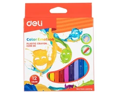 Plastikinės kreidelės DELI EC20000, 12 spalvų
