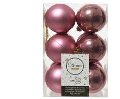 Plastikiniai eglutės žaisliukai DECORIS 22002, 6 cm, 12 vnt.