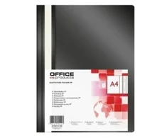 Office Products Plastikinis segtuvėlis, A4, skaidriu viršeliu, su įsegėle, juodos spalvos