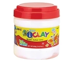 Plastilinas Amos iClay, 400g, kietėjantis ore, kibirėlyje, įvairių spalvų